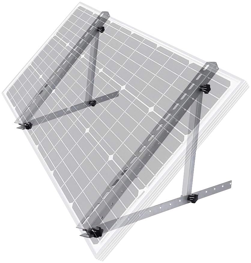 revolt Solar Wandhalterung: 2er-Set Verstellbare Aluminium-Solarpanel-Halterung, 48" / 118 cm (Balko