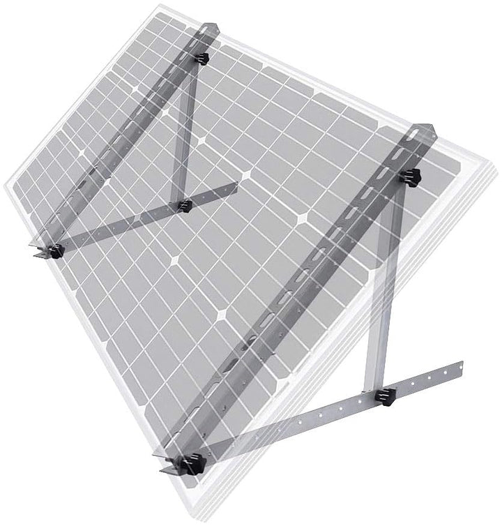 revolt Solar Wandhalterung: 2er-Set Verstellbare Aluminium-Solarpanel-Halterung, 48" / 118 cm (Balko