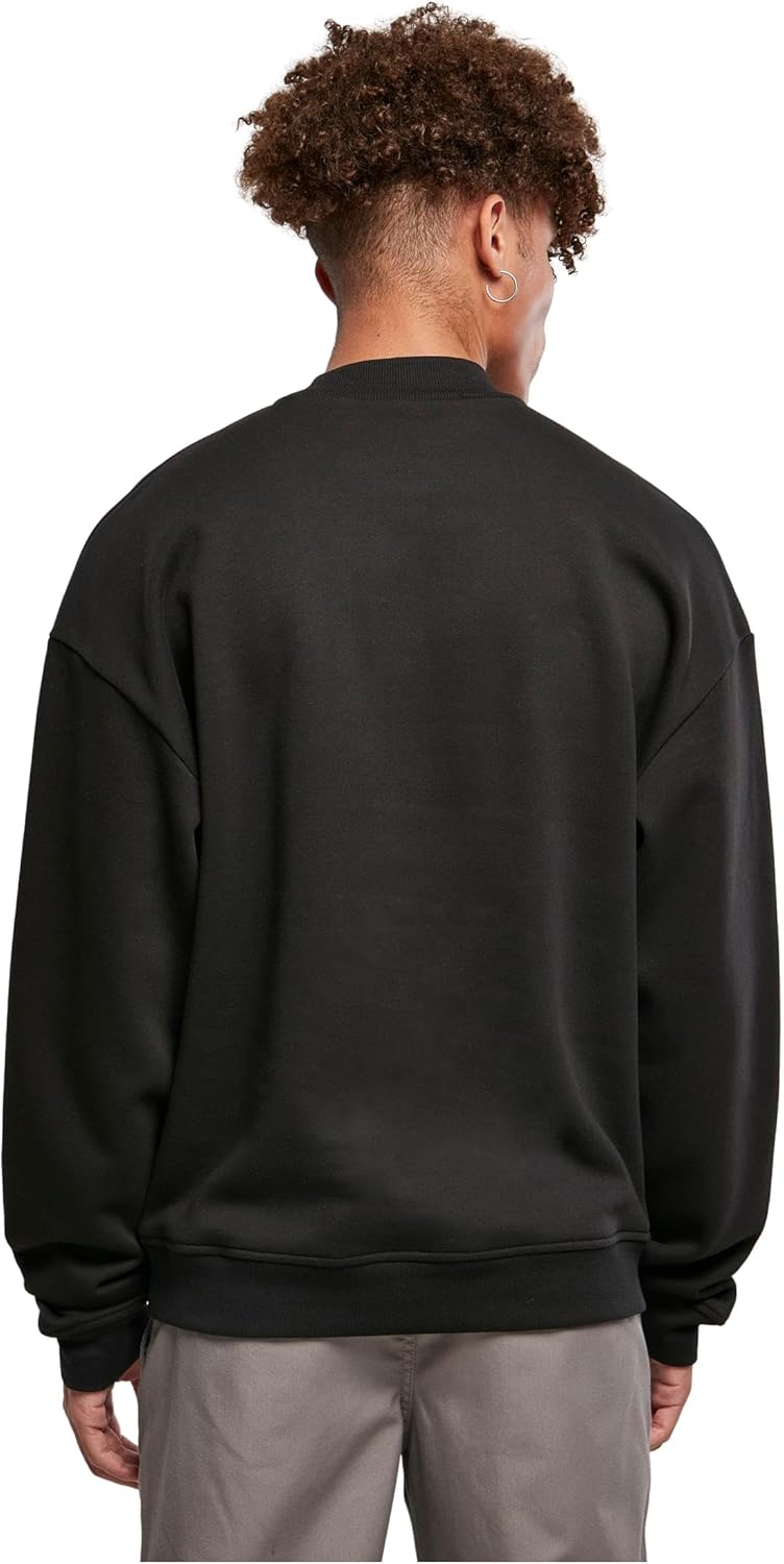 Urban Classics Herren Pullover mit hohem Rippkragen, weites Mock Neck Sweatshirt, überschnittene Sch