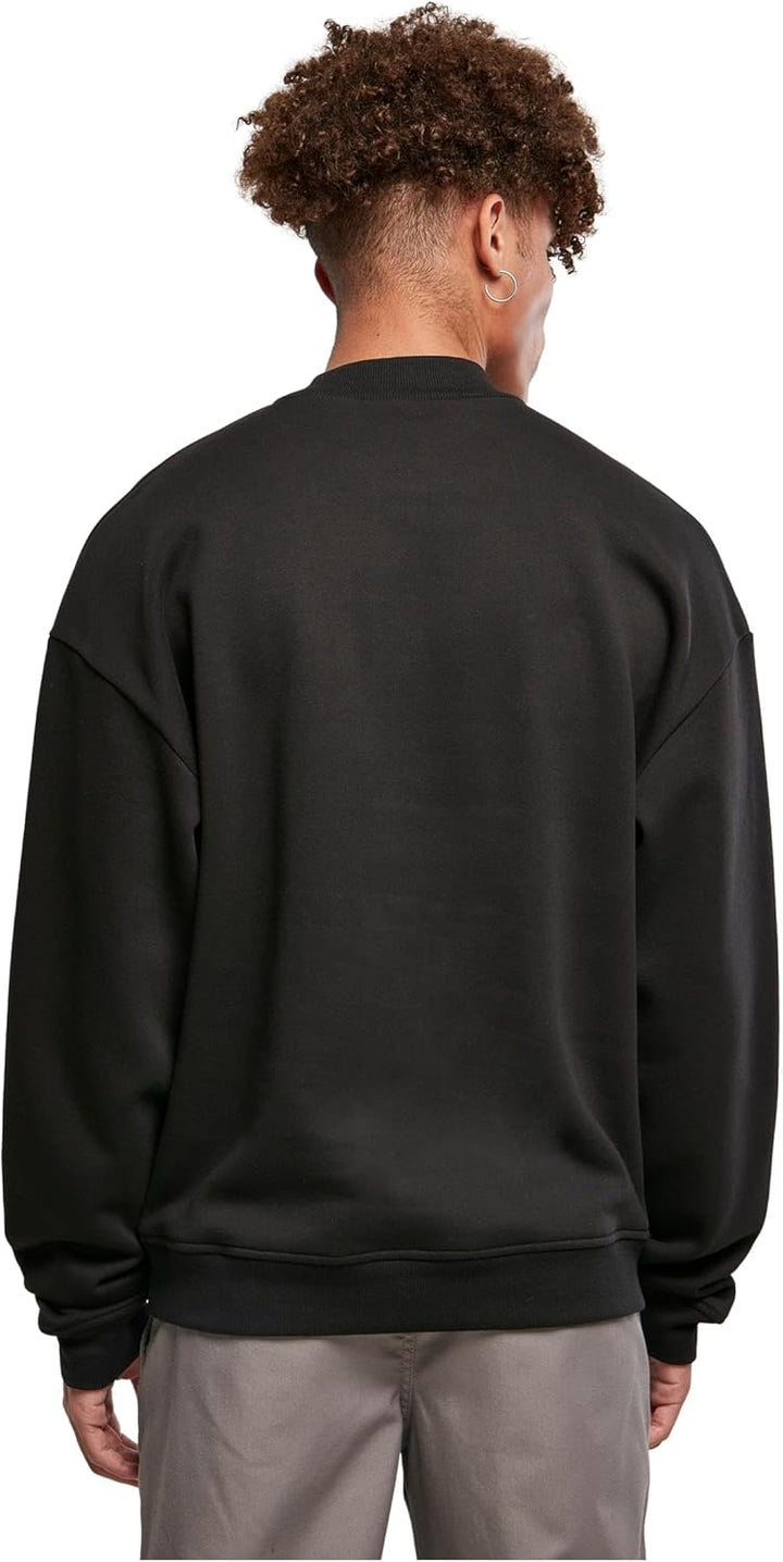 Urban Classics Herren Pullover mit hohem Rippkragen, weites Mock Neck Sweatshirt, überschnittene Sch