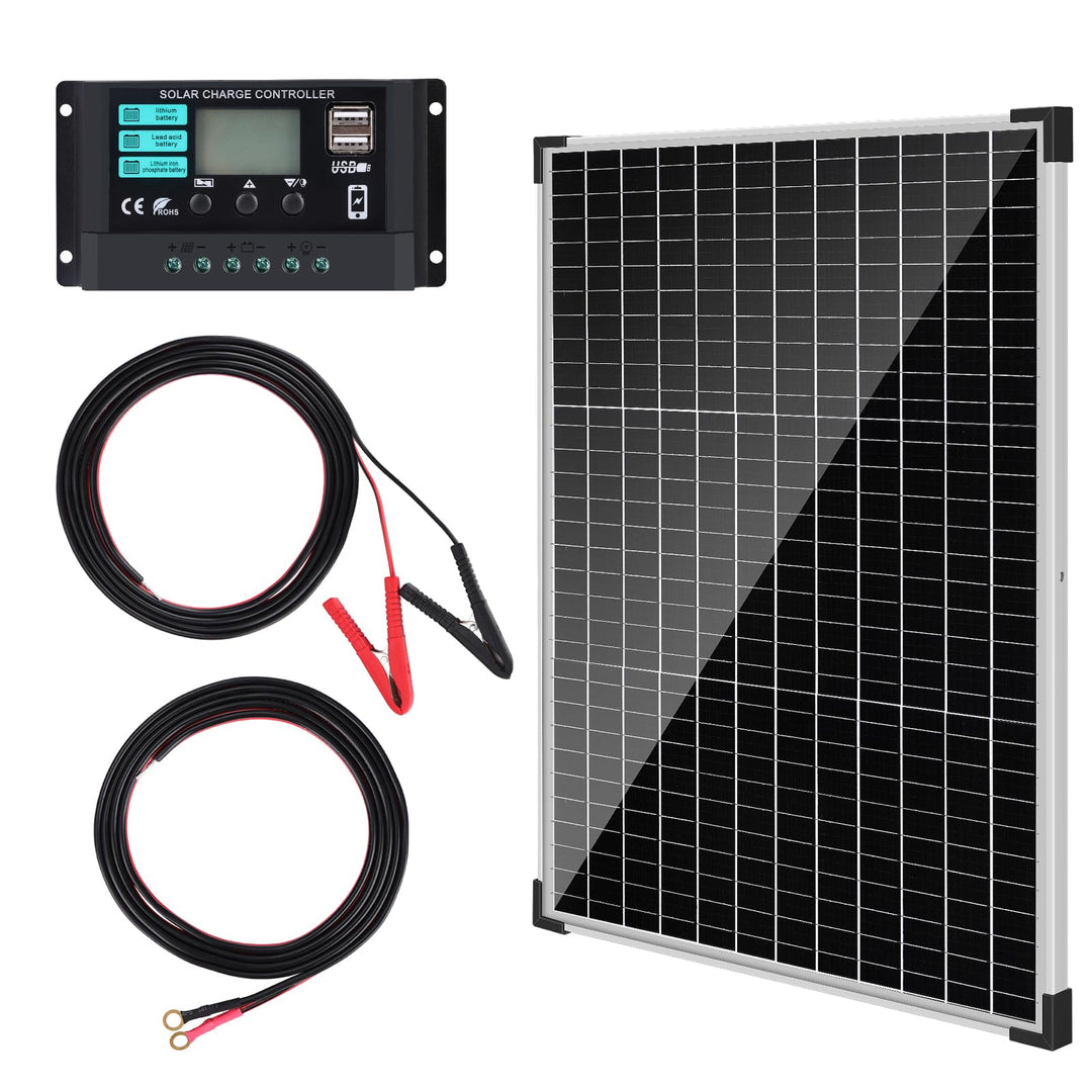 【50W Solarpanel 12V Kit】DERUXI 50 W 12V Wohnwagen Solar Panel Kit: Monokristallines Solarpanel 50W m