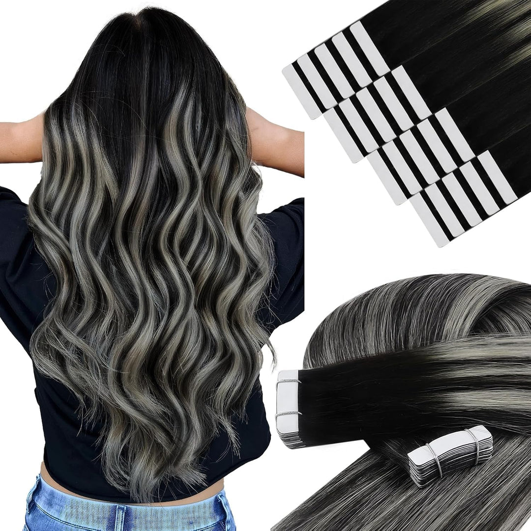 YoungSee Tape in Extensions Echthaar Ombre Tape Extensions Ombre Echthaar Extensions Tape 30 cm Tape