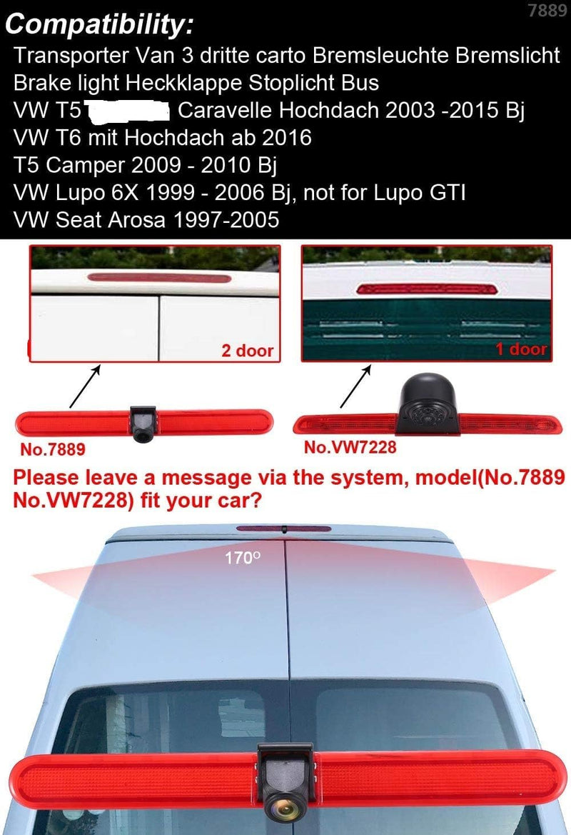 Transporter 4.3" TFT LCD Monitor+Bremslicht Rückfahrkamera Wasserdicht Rückfahrsystem für VW T5 Mult