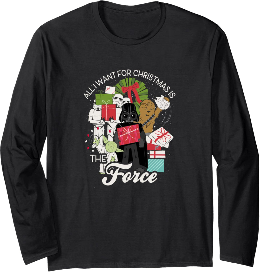 Star Wars Darth Vader All I Want For Christmas Is The Force Langarmshirt