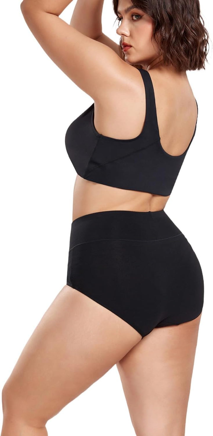 wirarpa Damen Unterhosen Baumwolle Unterwäsche Hohe Taille Slips Hoher Taillenslip für Frauen 5er Pa