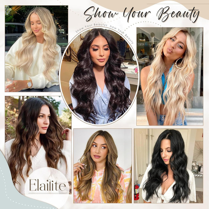 Elailite Bonding Extensions Echthaar Keratin U-Tip Haarverlängerung 100% Menschenhaar 1g/Strähne 22'