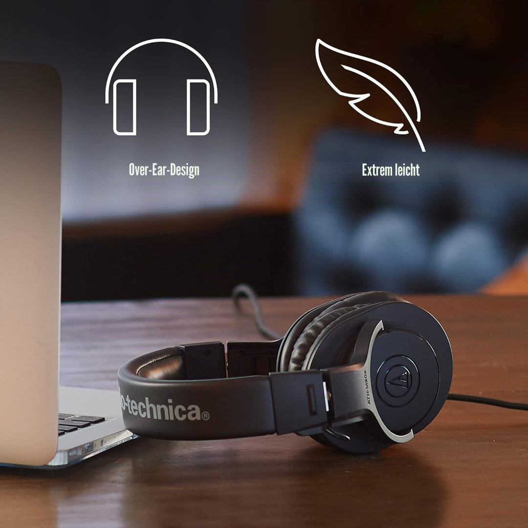 Audio-Technica M20x Professioneller Monitorkopfhörer Schwarz Kabelgebunden, Kabelgebunden