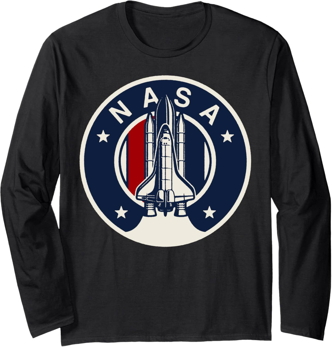 NASA Americana Red White And Blue Logo Langarmshirt