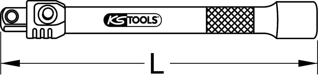 KS Tools 919.1406 1/4" CHROMEplus Verlängerung mit Verriegelung, 250mm