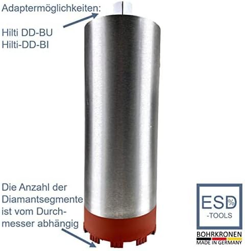 ESD TOOLS | Diamantbohrkrone mit Turbosegment, Kernbohrer mit 1 1/4 Zoll Aufnahme & Nutzlänge 400 mm