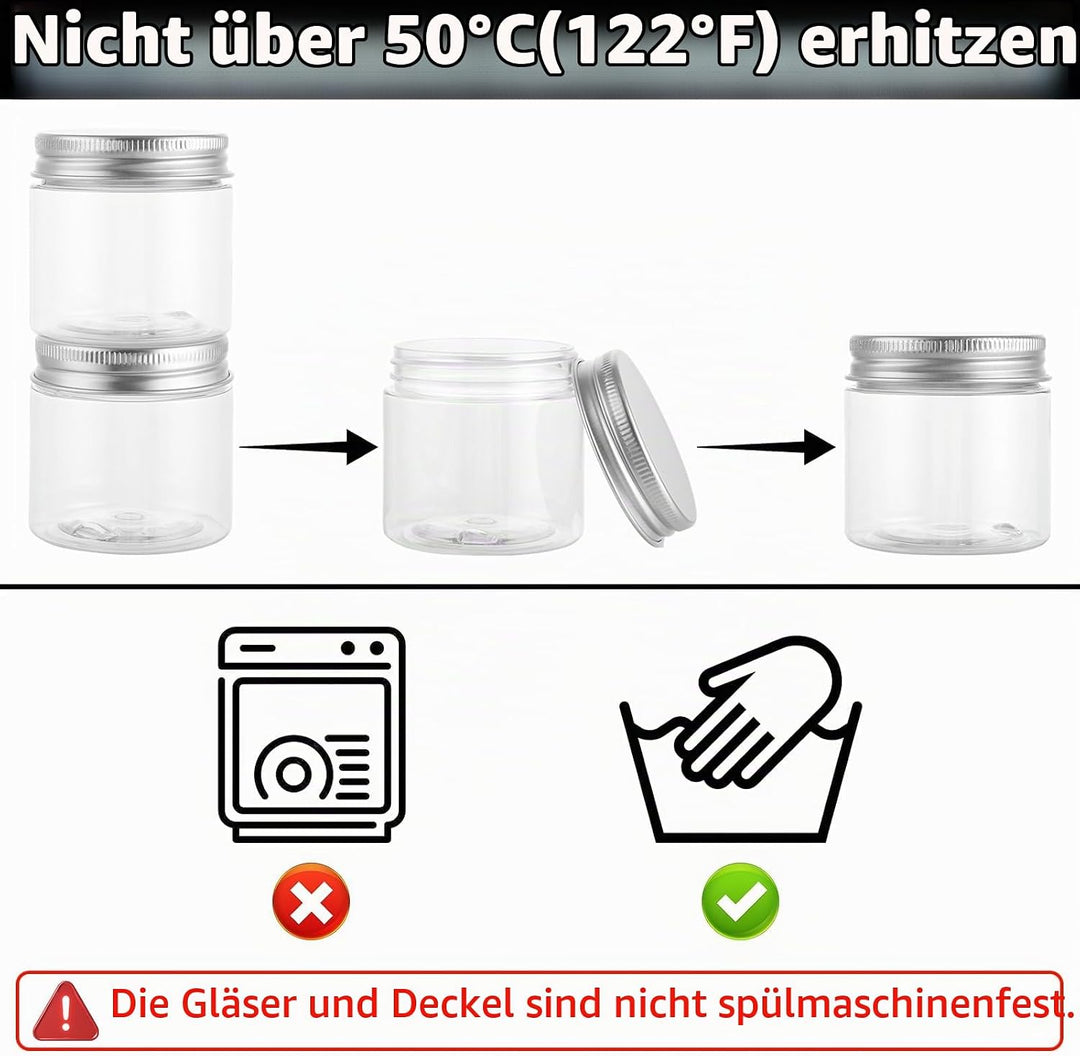 AKOLAFE 16er Set Vorratsdosen mit Deckel 60ml Vorratsgläser mit Deckel Luftdicht Transparente Plasti