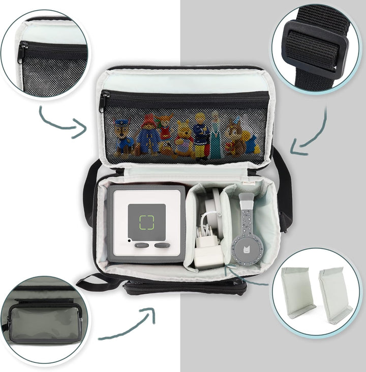 Annmore Tasche für Toniebox und Hörfiguren Tragetasche für Tigerbox Tigercard Grau Aufbewahrungstasc