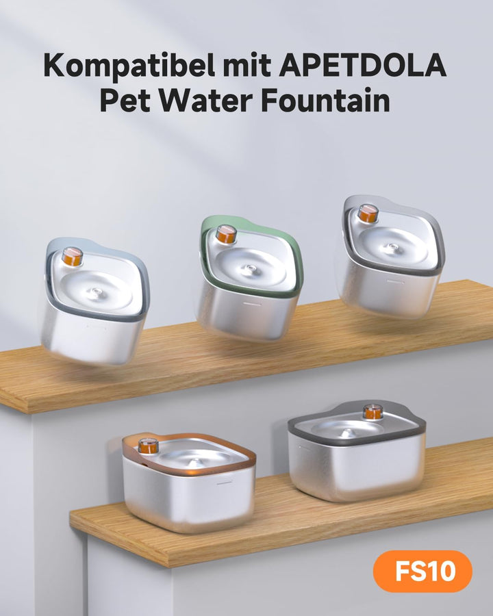 Katzenbrunnen Filter, 3er-Pack Katzen Wasserbrunnen Ersatzfilter für APD APETDOLA 4,5 L Edelstahl-Ti