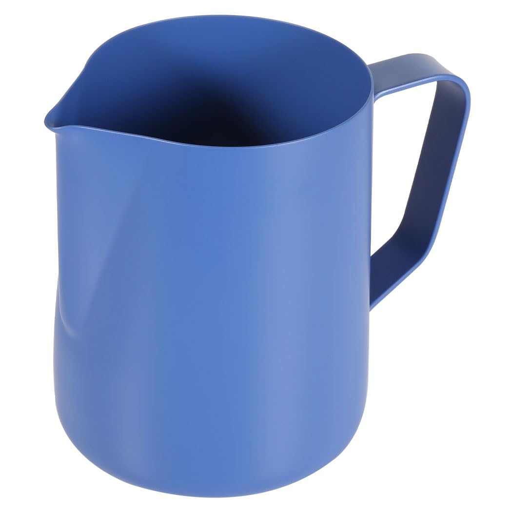Milchaufschäumkrug – Dampfkrug aus Edelstahl für Espresso, Latte Art Tasse, Kaffee – 600 ml Dunkelbl