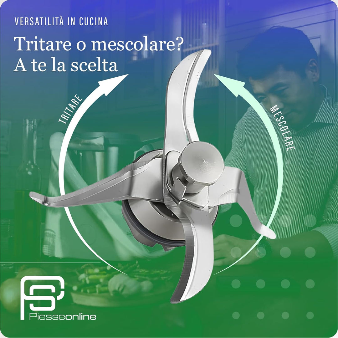 PIESSEONLINE Messer, kompatibel für BIMBY TM 21, Stahl,
