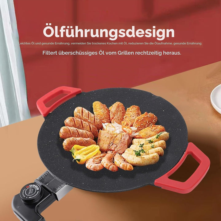 11,8 Zoll Elektrische Grillplatte, Antihaftbeschichtetes, Rauchfreies Elektrisches BBQ-Grill-Backble