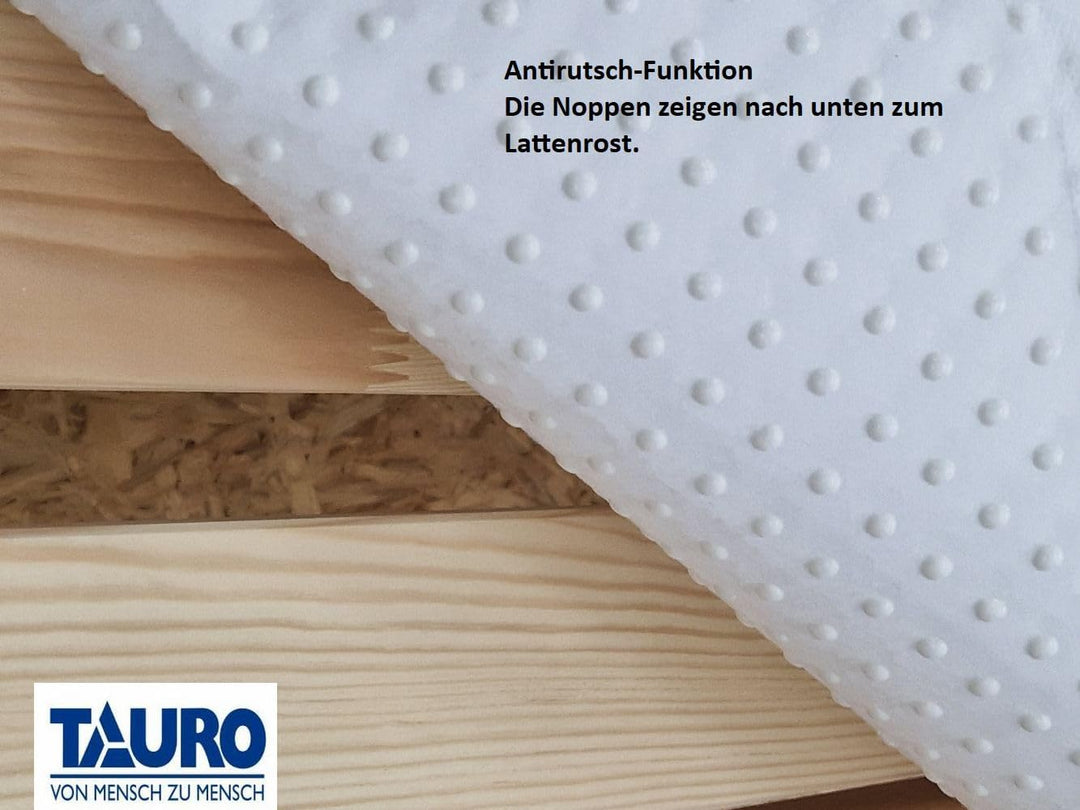 TAURO Noppen Matratzenschoner Textil 90 x 200 cm, (Einzelpack =1 Stück) 90 x 200 cm Einzelpack, 90 x