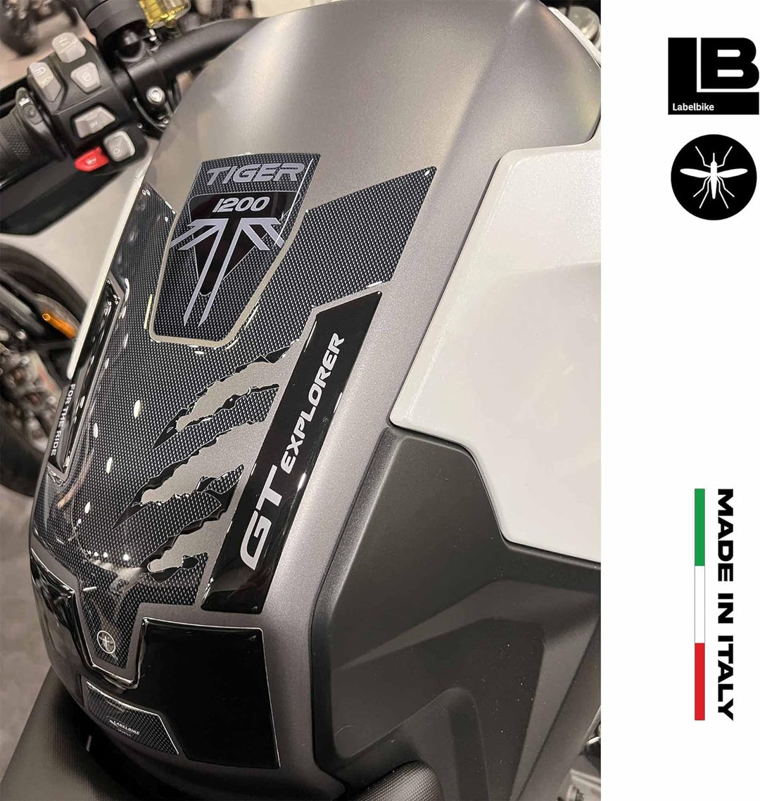 labelbike - 3D Aufkleber Kit für Motorrad-Tankpadschutz kompatibel mit Triumph Tiger 1200 GT Explore