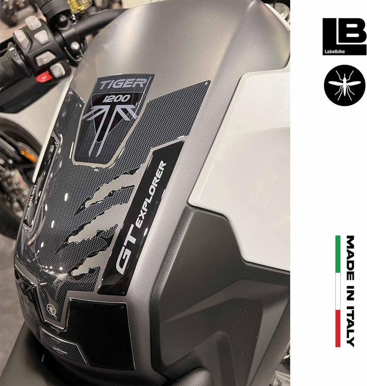labelbike - 3D Aufkleber Kit für Motorrad-Tankpadschutz kompatibel mit Triumph Tiger 1200 GT Explore