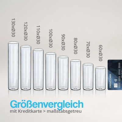 Tuuters 25x Gewürzgläser mit Natur-Korken, kleine Glas-fläschchen für Gewürze (130 x Ø30 mm), 130 x