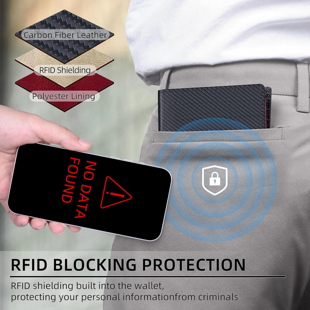 VISOUL Leder Geldbörse Herren mit ID-Fenster &amp; RFID Schutz I Echtleder Geldbeutel für Männer I Porte