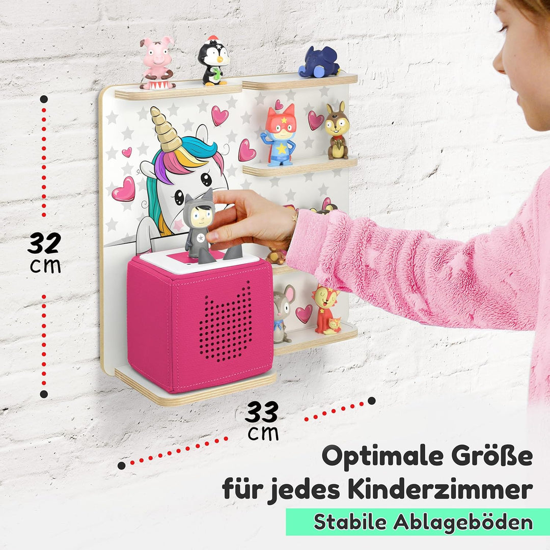 stadtecken Holzregal für Musikbox – Passend für Toniebox & ca. 30 Tonies | Perfekte Aufbewahrung für