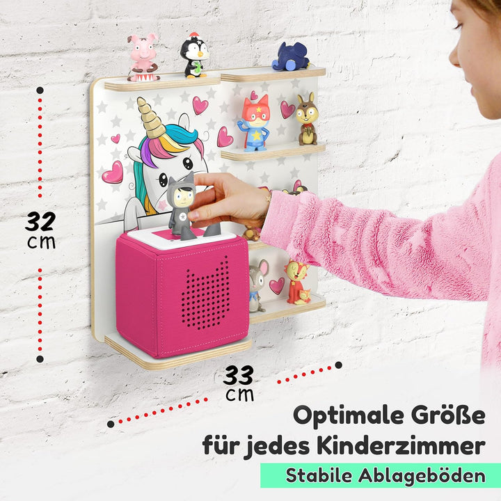 stadtecken Holzregal für Musikbox – Passend für Toniebox & ca. 30 Tonies | Perfekte Aufbewahrung für
