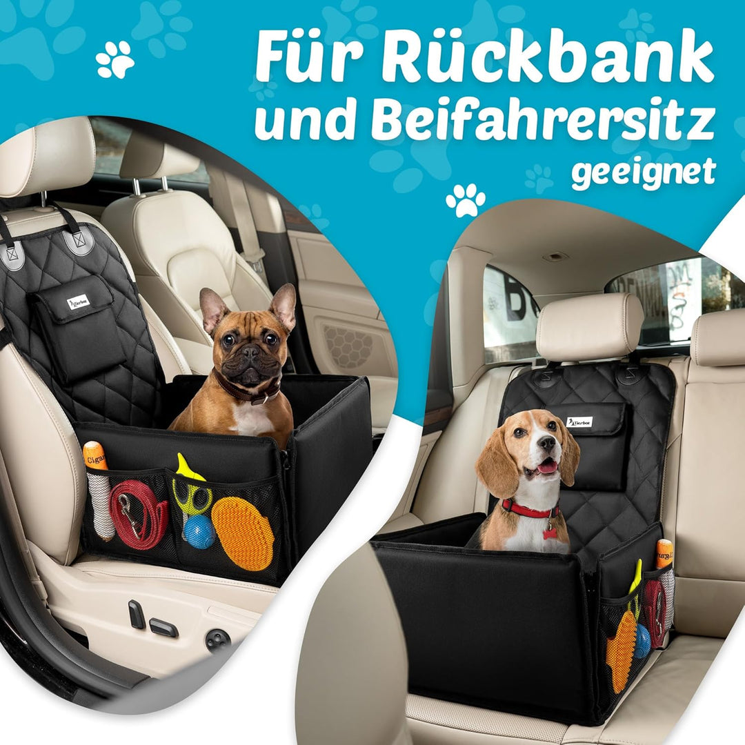 Autositz Hund mit Kotbeutelspender - Hundesitz Auto für kleine Hunde - Hunde Autositz Rückbank | Jet