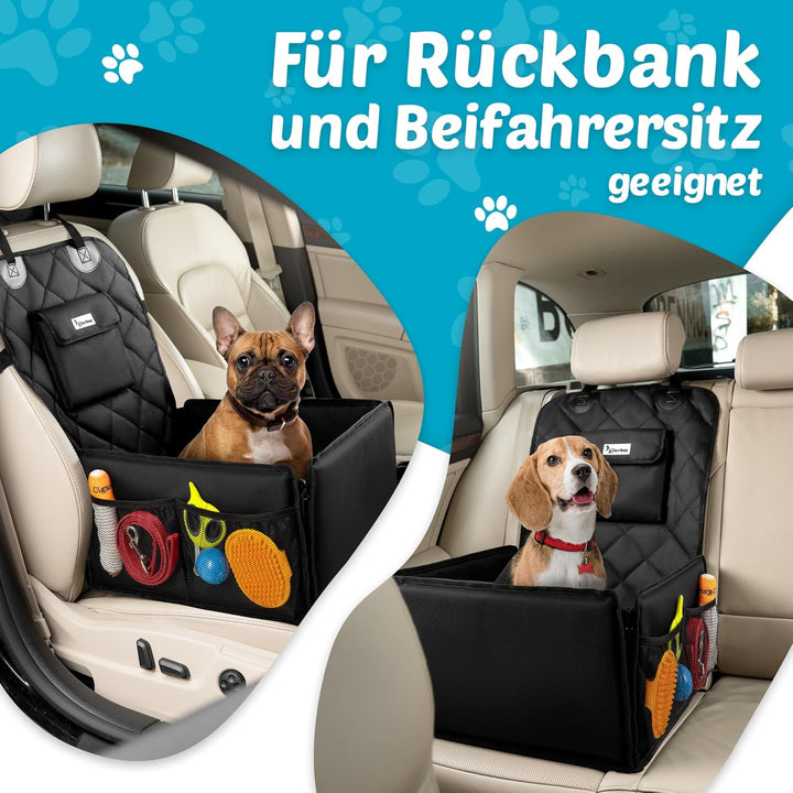 Autositz Hund mit Kotbeutelspender - Hundesitz Auto für kleine Hunde - Hunde Autositz Rückbank | Jet