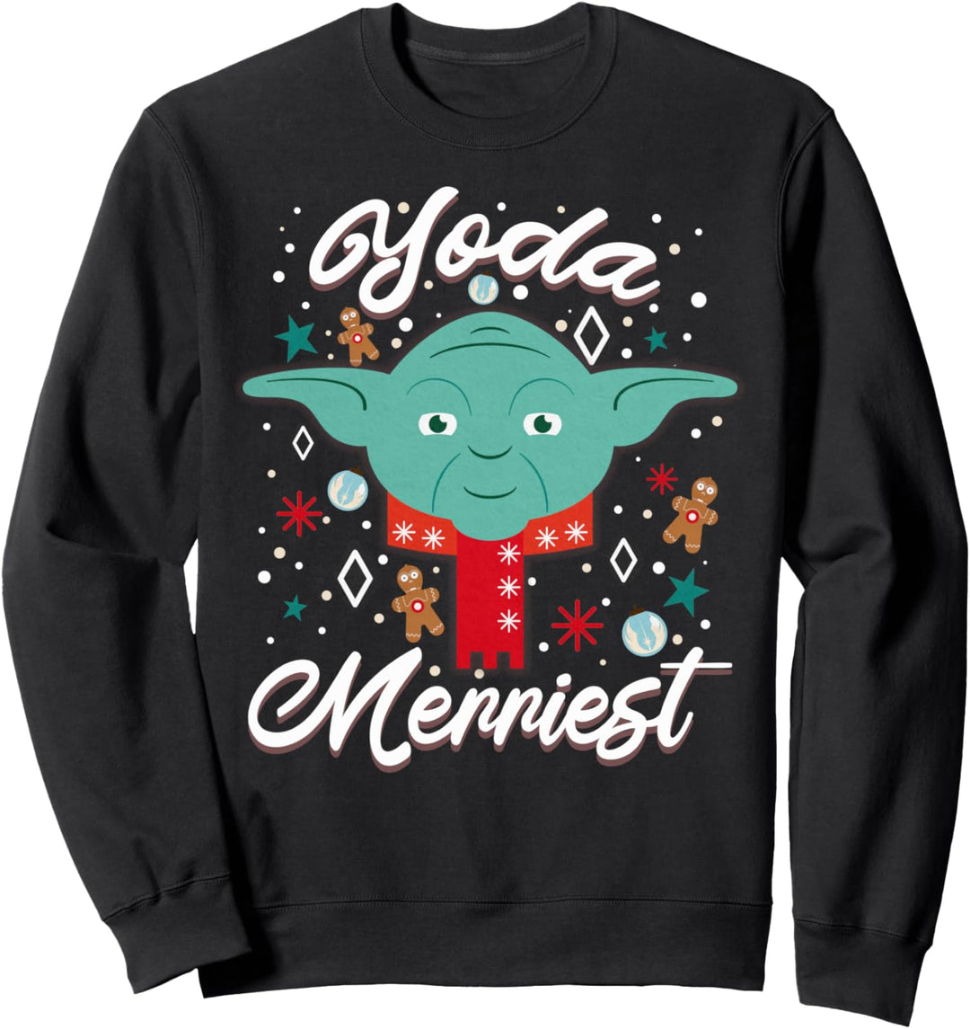 Star Wars Christmas Yoda Merriest Portrait Sweatshirt