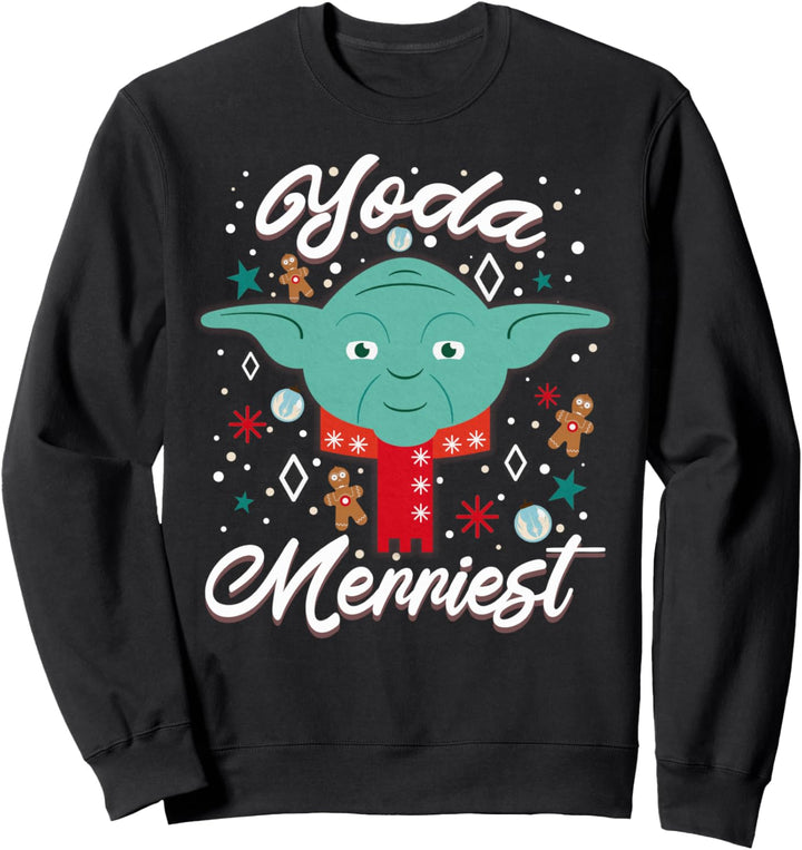 Star Wars Christmas Yoda Merriest Portrait Sweatshirt