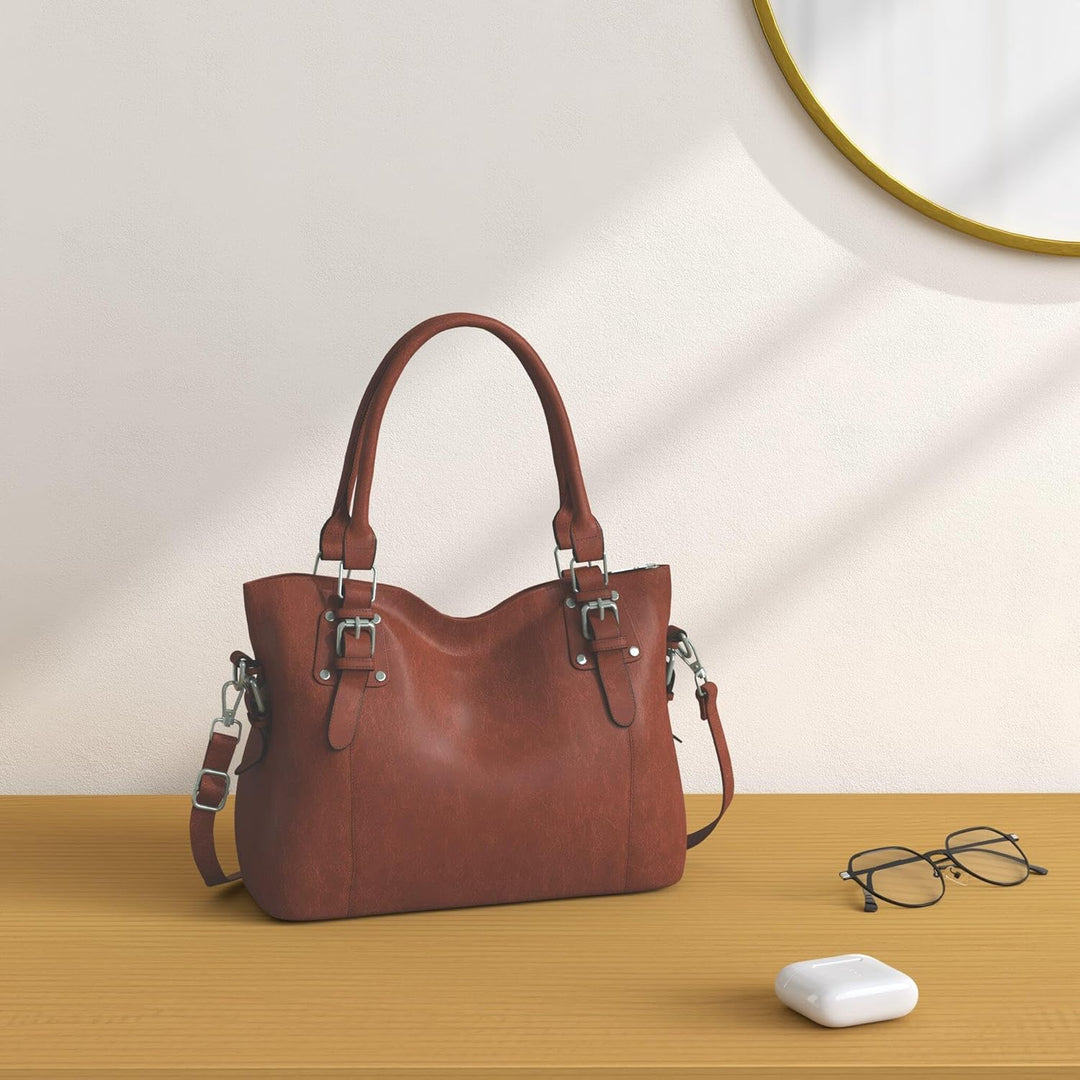 MayBlosom Damen Handtasche, Hobo Tasche Shopper PU leder Umhängetasche Schultertasche Geldbörse für
