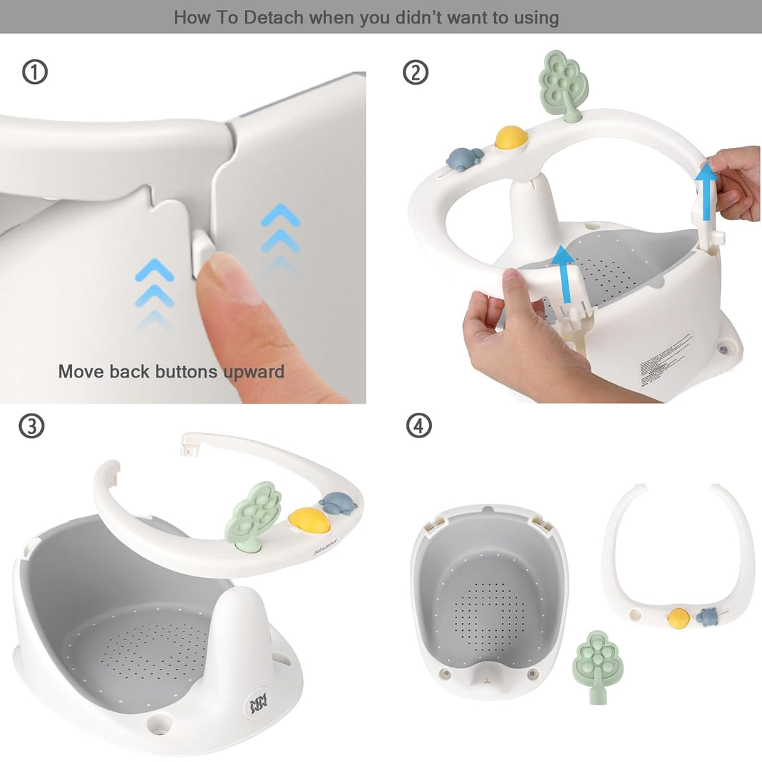 Bebamour Baby Badesitz 6 Monate+ Kind Badewanne Rutschfester Badesessel,Wasserkanne