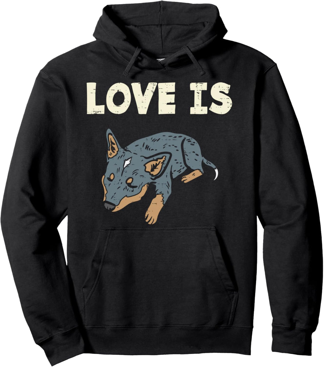 Love Is Heeler Cute Blue Red Australian Cattle Dog Pet Gift Pullover Hoodie