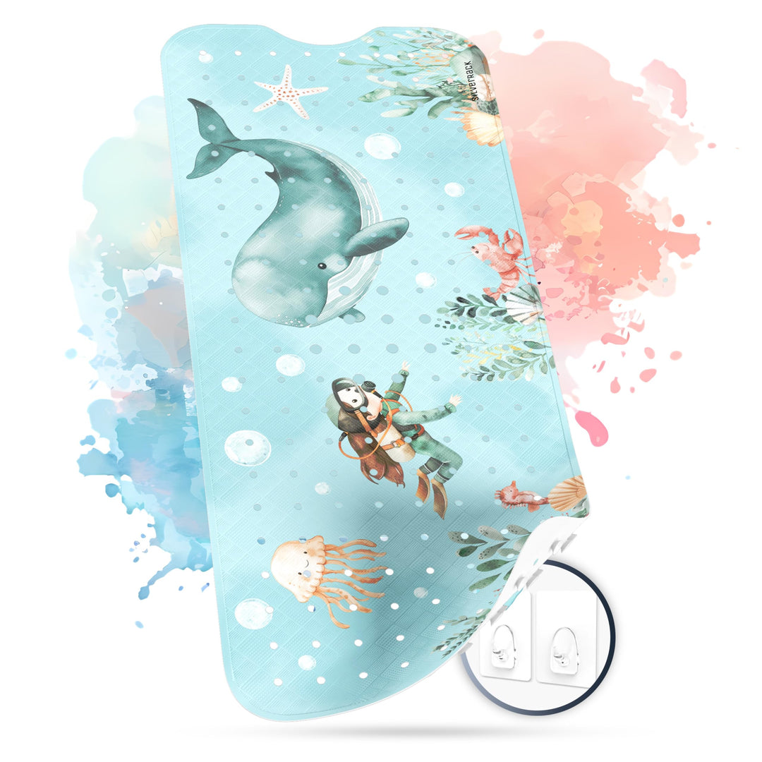 Badewannenmatte Kinder rutschfest [100x40cm] - Antirutschmatte Badewanne BPA frei - Badematte Kinder