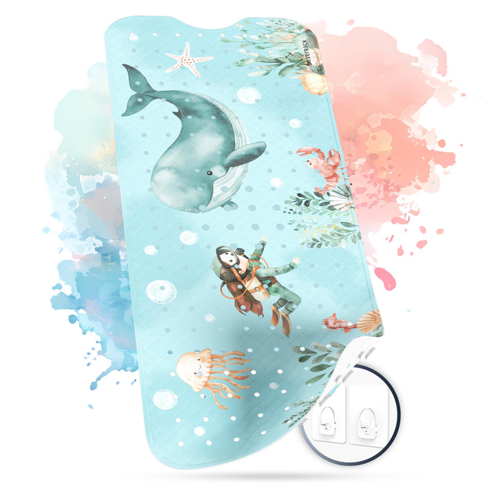 Badewannenmatte Kinder rutschfest [100x40cm] - Antirutschmatte Badewanne BPA frei - Badematte Kinder
