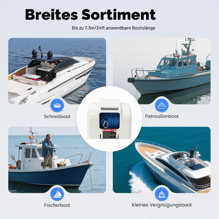 LENJKYYO Elektrische Ankerwinde Seilwinde für Boote mit drahtloser Fernbedienung Marine Salzwasser 2