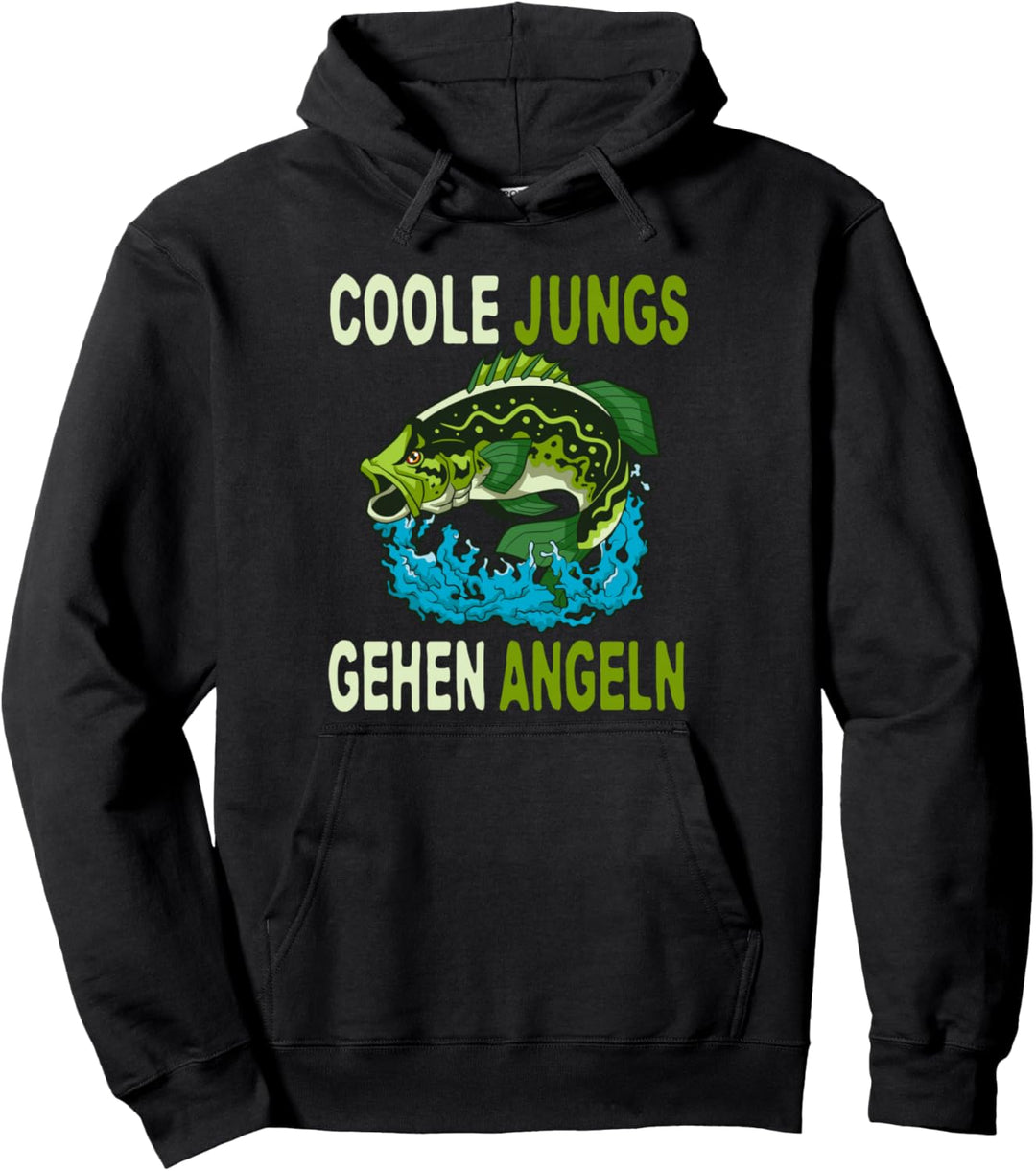 Coole Jungs gehen Angeln Outfit für Angler Pullover Hoodie