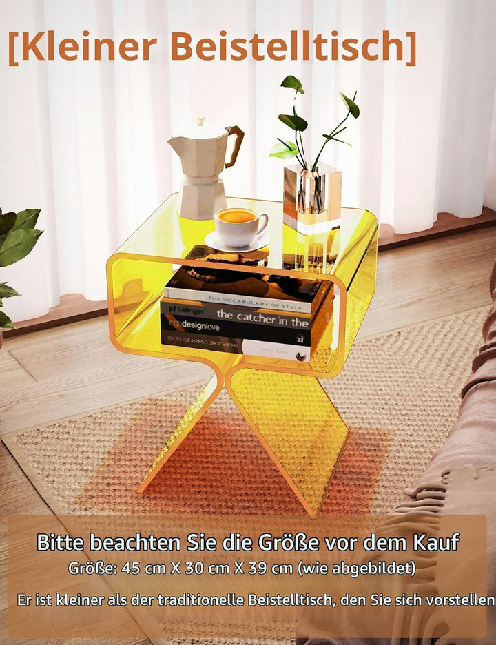 solaround Acryl Nachttisch Beistelltisch, Gelb, Gelb