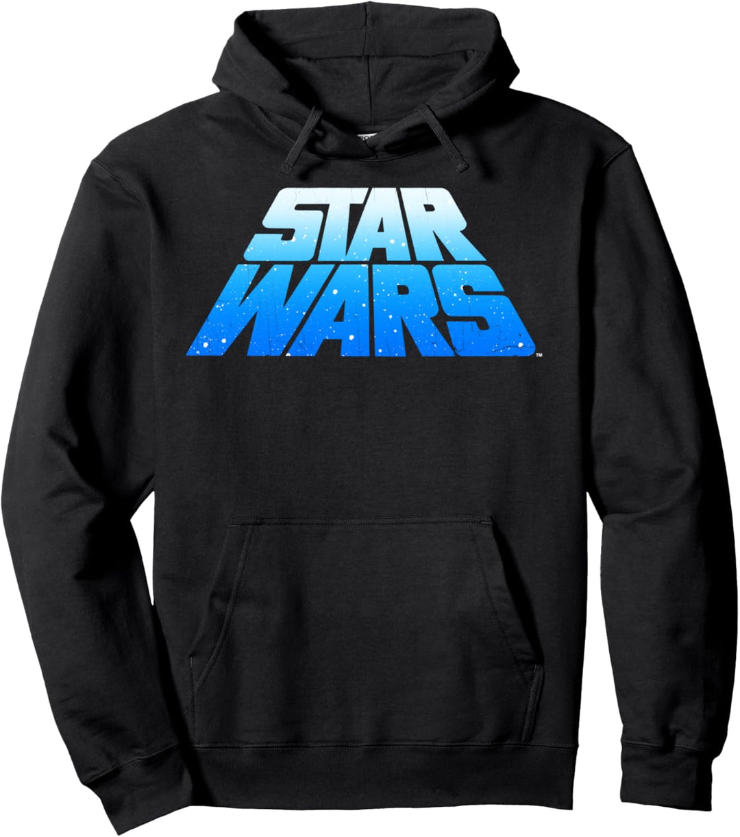 Star Wars Logo Blue Scrolling Away Pullover Hoodie