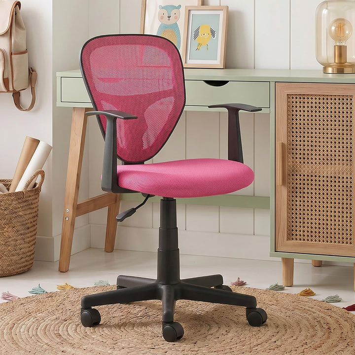 CARO-Möbel Schreibtischstuhl Kinderdrehstuhl Bürostuhl Drehstuhl Studio in pink rosa mit Armlehnen,
