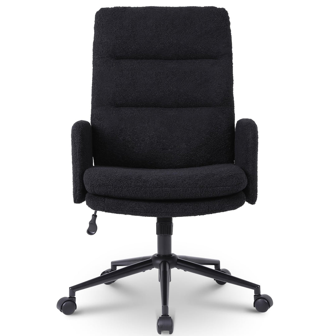 Nusetx Schreibtischstuhl, Bürostuhl aus Kunstpelz, Schminktisch Stuhl, Höhenverstellbar Drehstuhl, E