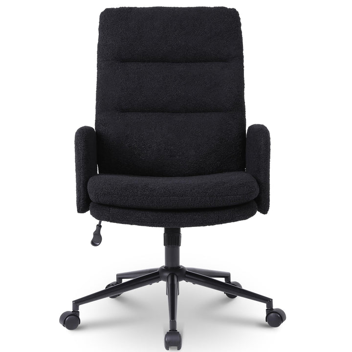 Nusetx Schreibtischstuhl, Bürostuhl aus Kunstpelz, Schminktisch Stuhl, Höhenverstellbar Drehstuhl, E