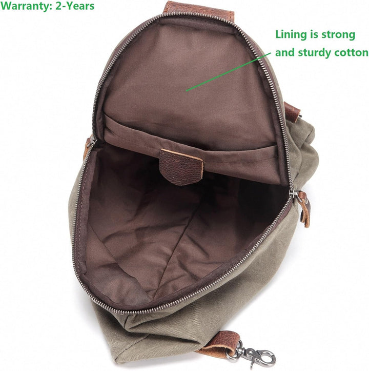AOTIAN Sling Rucksack Wasserdicht Canvas Lässiger Tagesrucksack Damen Herren ein Schulter Tasche Cro
