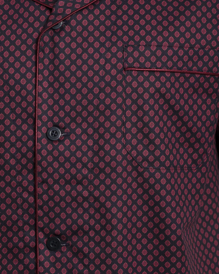Revise RE-950 Kurzer Herrenpyjama - Schlafanzug für Herren - Pyjama – 100% Baumwolle, S Dunkelblau /