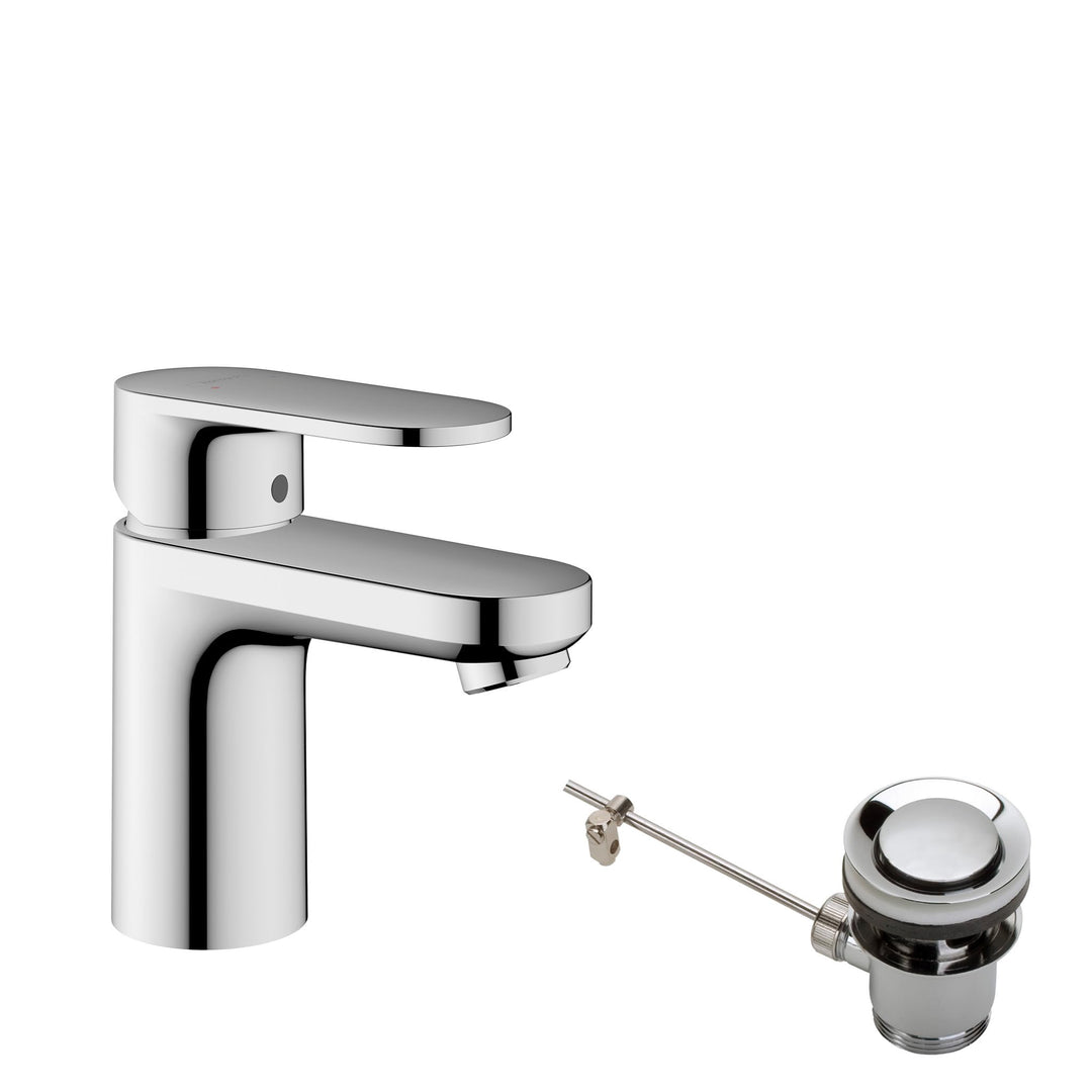hansgrohe Waschtischarmatur Vernis Blend, Wasserhahn Bad mit Auslauf Höhe 70 mm, mit Zugstange, Bada