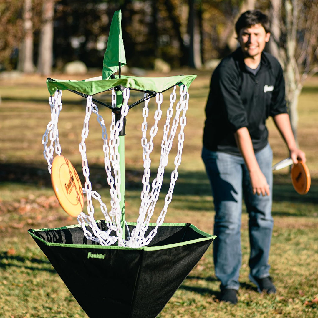 Franklin Sports Disc Golf Baskets - Portable Disc Golf Target with Chains Included - Disc Golf Baske