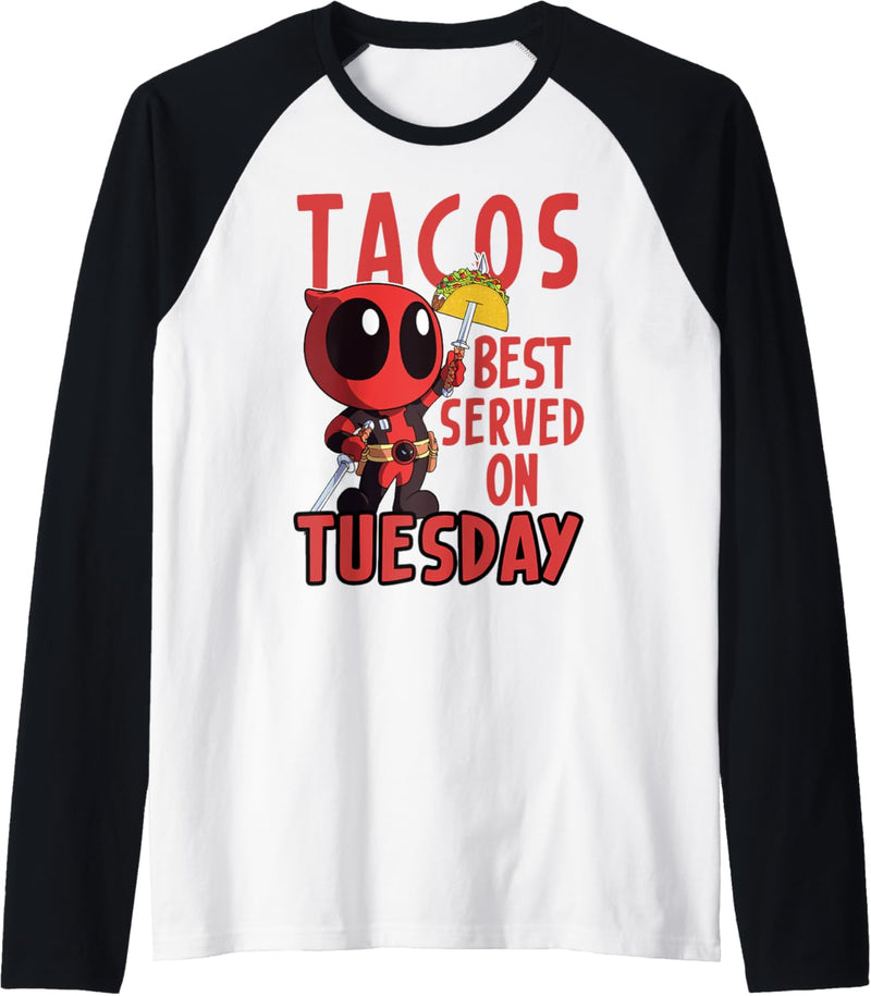 Marvel Deadpool Tacos Best On Tuesday Raglan