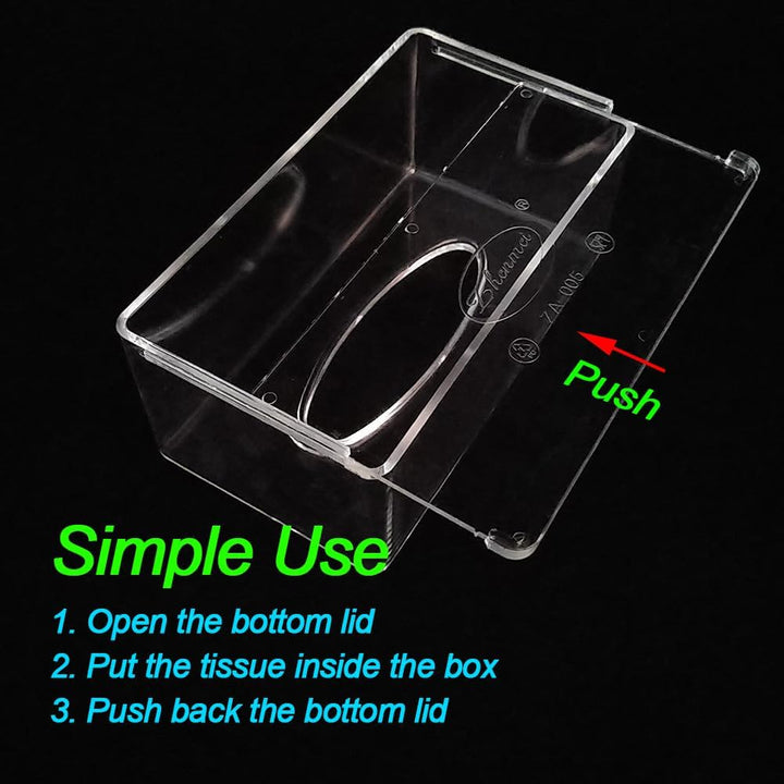Quadratische transparente Acryl-Taschentuchbox, Box-Abdeckungen, rechteckig, Badezimmer-Gesichts-Ser