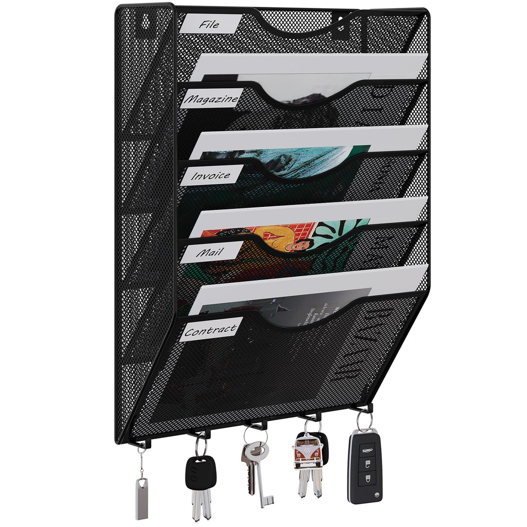 EasyPAG 5 Fächer Metall A4 Zeitschriften Wandhalter Zeitschriftenhalter Wand Aktenablage Dokumentenh